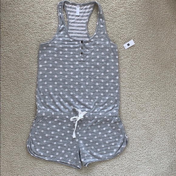 NEW Romper Polka Dot Gray - Picture 1 of 8